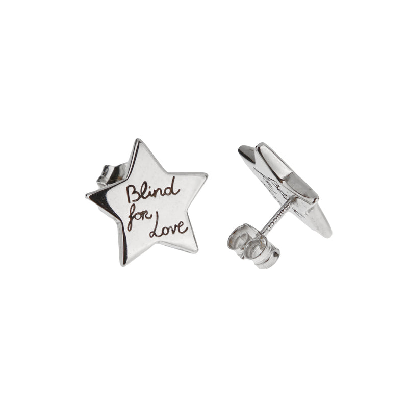 Gucci Sterling Silver Star Stud Earrings – “Blind for Love”