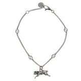 Gucci Sterling Silver Piggy Charm Bracelet – Adjustable Up to 7 1/2"