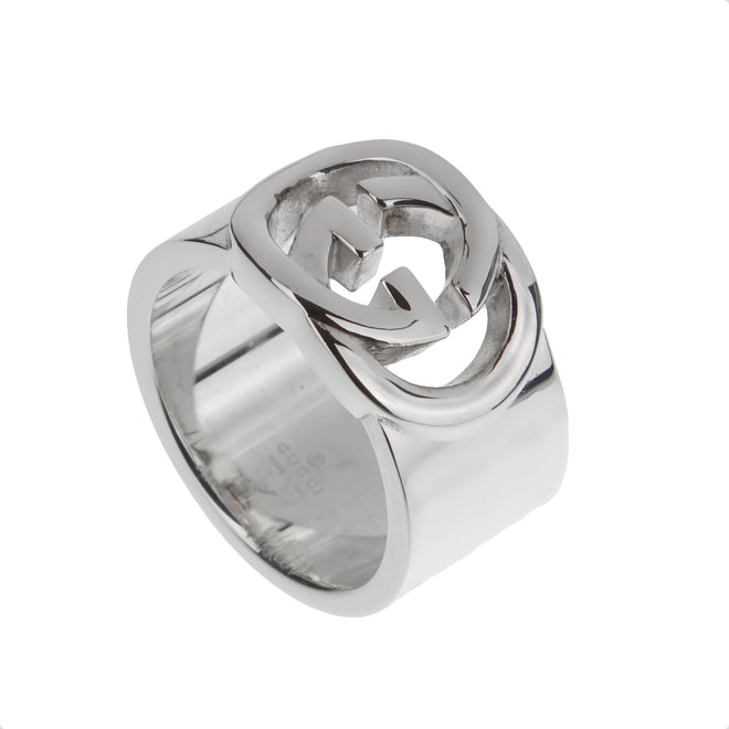 Gucci Sterling Silver Interlocking G Ring – Size 5 3/4
