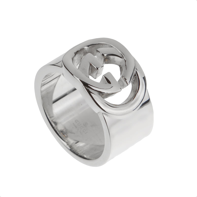 Gucci Sterling Silver Interlocking G Ring – Size 5 3/4