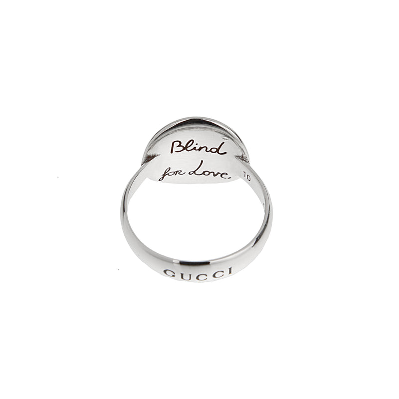 Gucci Blind for Love Sterling Silver Feline Ring Sz 5 1/4