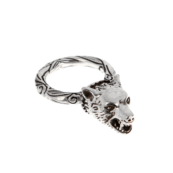 Gucci Anger Forest Wolf Sterling Silver Ring Size 8 3/4