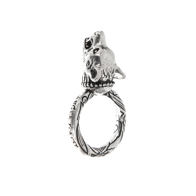 Gucci Anger Forest Wolf Sterling Silver Ring Size 8 1/4