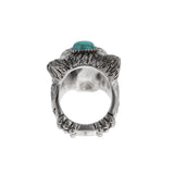 Gucci Anger Forest Turquoise Wolf Sterling Silver Ring Sz 9