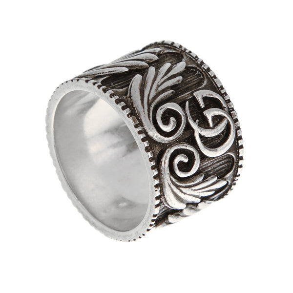 Gucci Marmont Interlocking G Sterling Silver Ring Sz 7 1/4