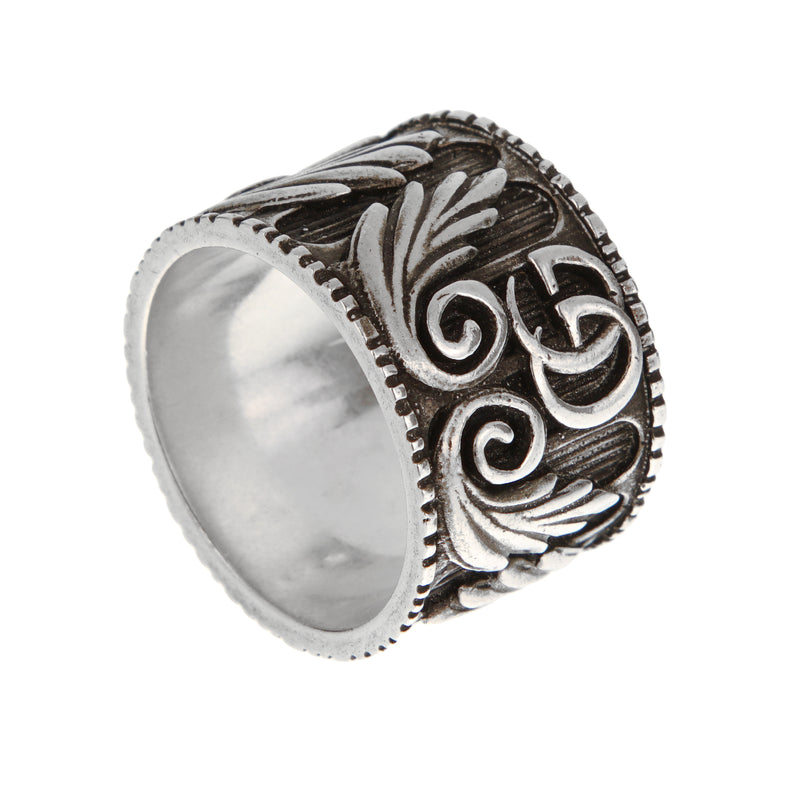 Gucci Marmont Interlocking G Sterling Silver Ring Sz 7 1/4