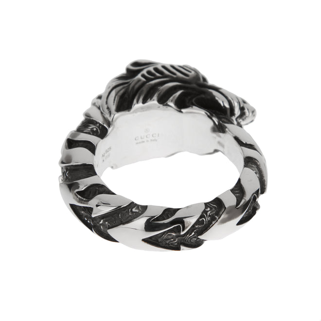 Gucci Sterling Silver Tiger Head Ring Sz 10 1/2