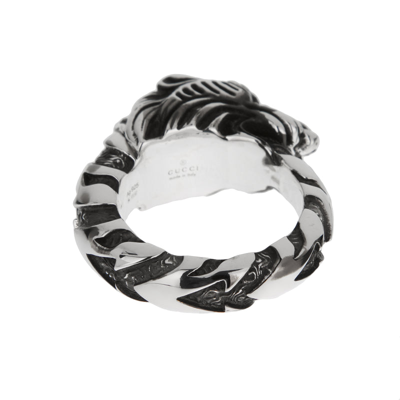 Gucci Sterling Silver Tiger Head Ring Sz 10 1/2