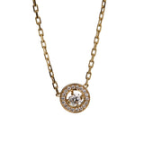 Boucheron 18k Yellow Gold Diamond Solitaire Pendant Necklace