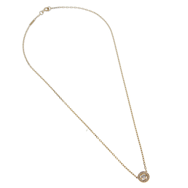 Boucheron 18k Yellow Gold Diamond Solitaire Pendant Necklace