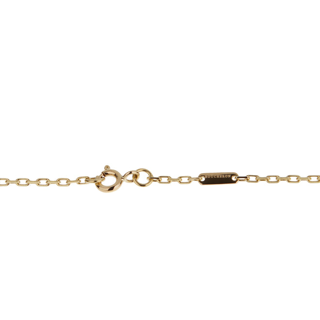 Boucheron 18k Yellow Gold Diamond Solitaire Pendant Necklace