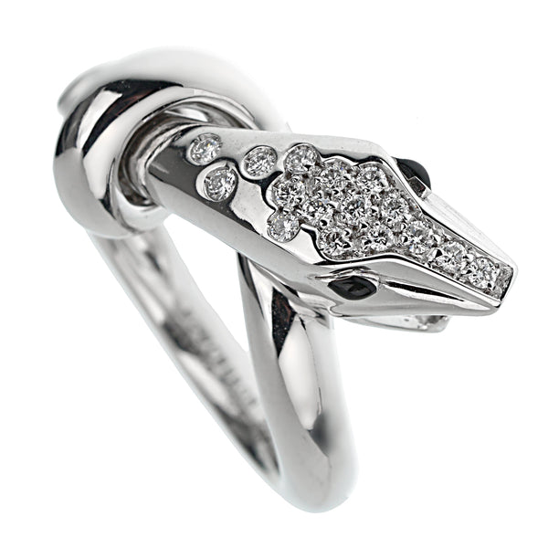 Boucheron Kaa Snake White Gold Diamond Ring 0003510