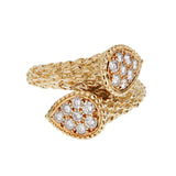 Boucheron Serpent Bohème Vintage Diamond Toi et Moi Cocktail Ring 18k Yellow Gold 0004067