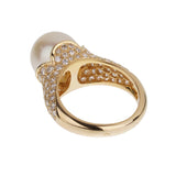 Boucheron Vintage Pearl Diamond 18k Yellow Gold Cocktail Ring Sz 5 1/4 1bch3428754395