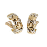 Bulgari Alveare Vintage 18K Yellow Gold & Stainless Steel Hoop Earrings 0003932
