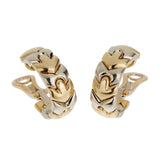 Bulgari Alveare Vintage 18K Yellow Gold & Stainless Steel Hoop Earrings 0003932