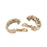 Bulgari Alveare Vintage 18K Yellow Gold & Stainless Steel Hoop Earrings 0003932
