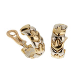 Bulgari Alveare Vintage 18K Yellow Gold & Stainless Steel Hoop Earrings 0003932