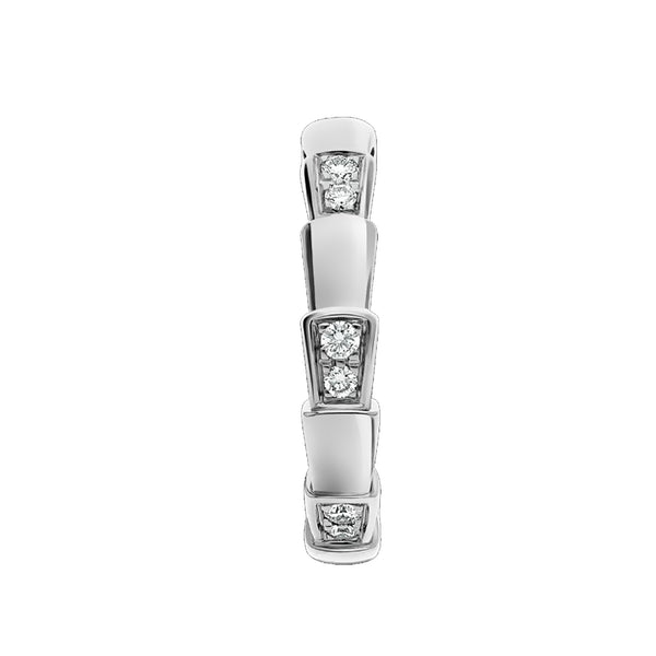 Bvlgari Serpenti Viper 18k White Gold Diamond Band Ring Sz 5
