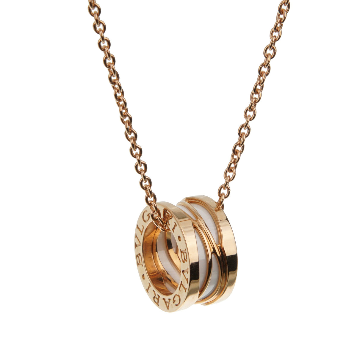 Bulgari B.Zero1 Ceramic Diamond Gold Necklace