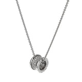 Bvlgari B.zero1 Pave Diamond Pendant Necklace 18k White Gold 0004182