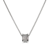 Bvlgari B.zero1 Pave Diamond Pendant Necklace 18k White Gold 0004182