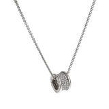Bvlgari B.zero1 Pave Diamond Pendant Necklace 18k White Gold 0004182