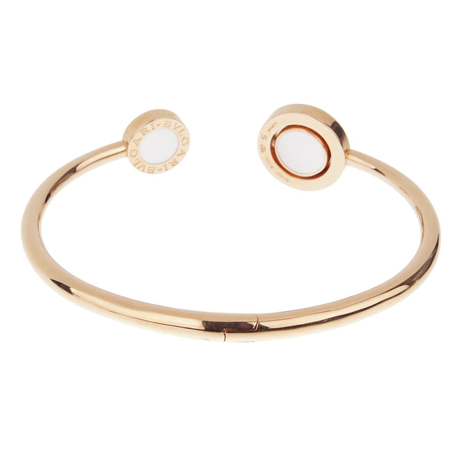 Bvlgari Bvlgari Carnelian Mother of Pearl Rose Gold Cuff Small Bangle 0003531