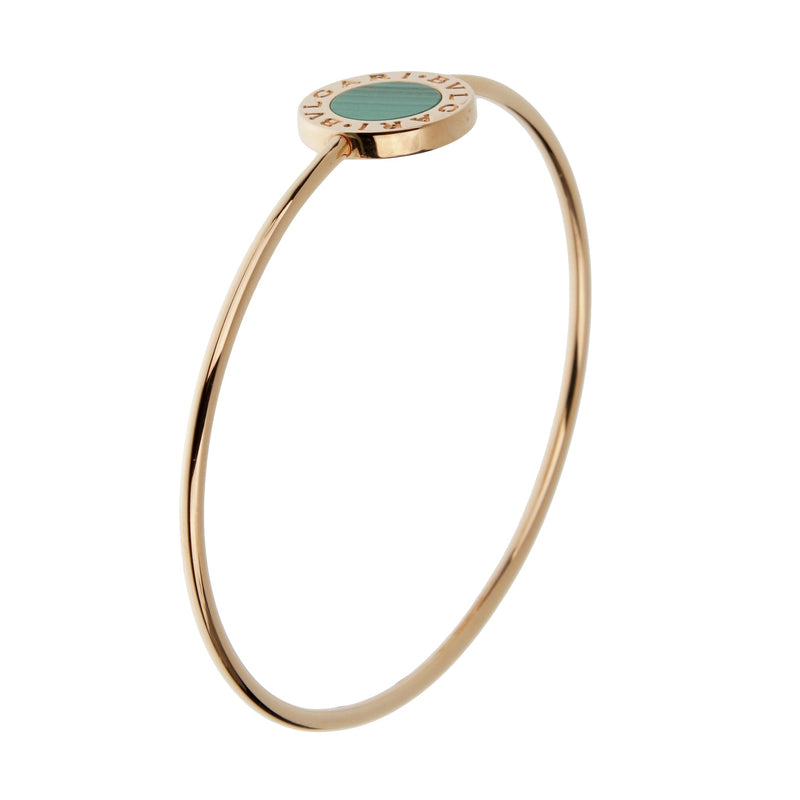 Bvlgari Bvlgari Malachite 18k Rose Gold Small Bangle Bracelet