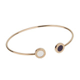 Bvlgari Bvlgari Open Cuff Bracelet Mother of Pearl Onyx 18k Rose Gold 0004181