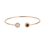 Bvlgari Bvlgari Tiger's Eye & Mother-of-Pearl 18k Rose Gold Open Cuff Bracelet