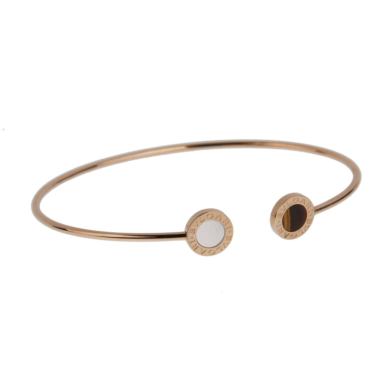 Bvlgari Bvlgari Tiger's Eye & Mother-of-Pearl Rose Gold Cuff