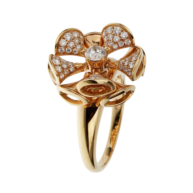 Bvlgari Divas' Dream 18k Rose Gold Diamond Cocktail Ring 0003557