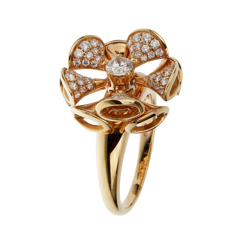 Bvlgari Divas' Dream 18k Rose Gold Diamond Cocktail Ring 0003557