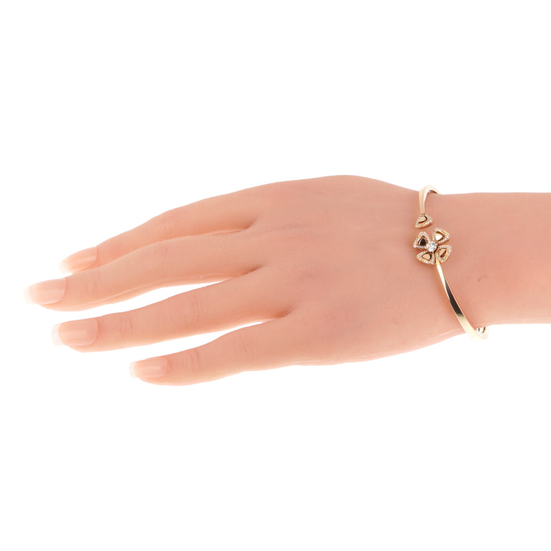 Bvlgari Fiorever Diamond Bangle Bracelet 18k Rose Gold
