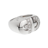 Bvlgari Parentesi Diamond 18k White Gold Ring Sz 4 1/2 0003651