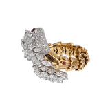 Bvlgari Serpenti High Jewelry Diamond & Ruby 18K Yellow Gold Ring 1bvl104