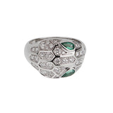 Bvlgari Serpenti Seduttori Emerald Diamond White Gold Ring Sz 6 1/2 1gu8rgyhd747