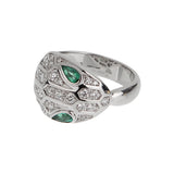 Bvlgari Serpenti Seduttori Emerald Diamond White Gold Ring Sz 6 1/2 1gu8rgyhd747