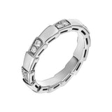 Bvlgari Serpenti Viper 18k White Gold Diamond Band Ring Sz 5 0003703