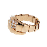 Bvlgari Serpenti Viper Ring 18K Rose Gold Pave Diamond 0004038