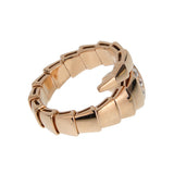 Bvlgari Serpenti Viper Ring 18K Rose Gold Pave Diamond Sz M 0004101