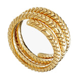 Bvlgari Spiga 18K Yellow Gold Triple-Wrap Coil Bracelet 1sp85k