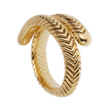 Bvlgari Spiga Vintage 18k Yellow Gold Wrap Cuff Bracelet