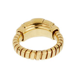 Bvlgari Tubogas Pink Tourmaline Cabochon Ring in 18k Yellow Gold, Vintage 0004069