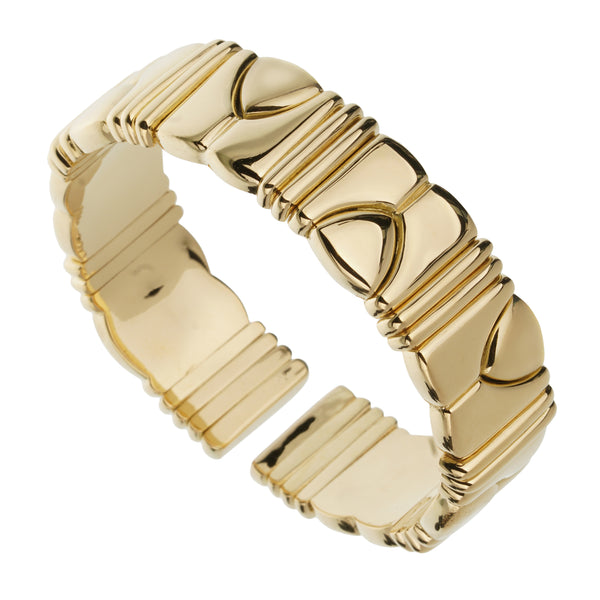 Bvlgari Vintage 18k Yellow Gold Cuff Bangle Bracelet