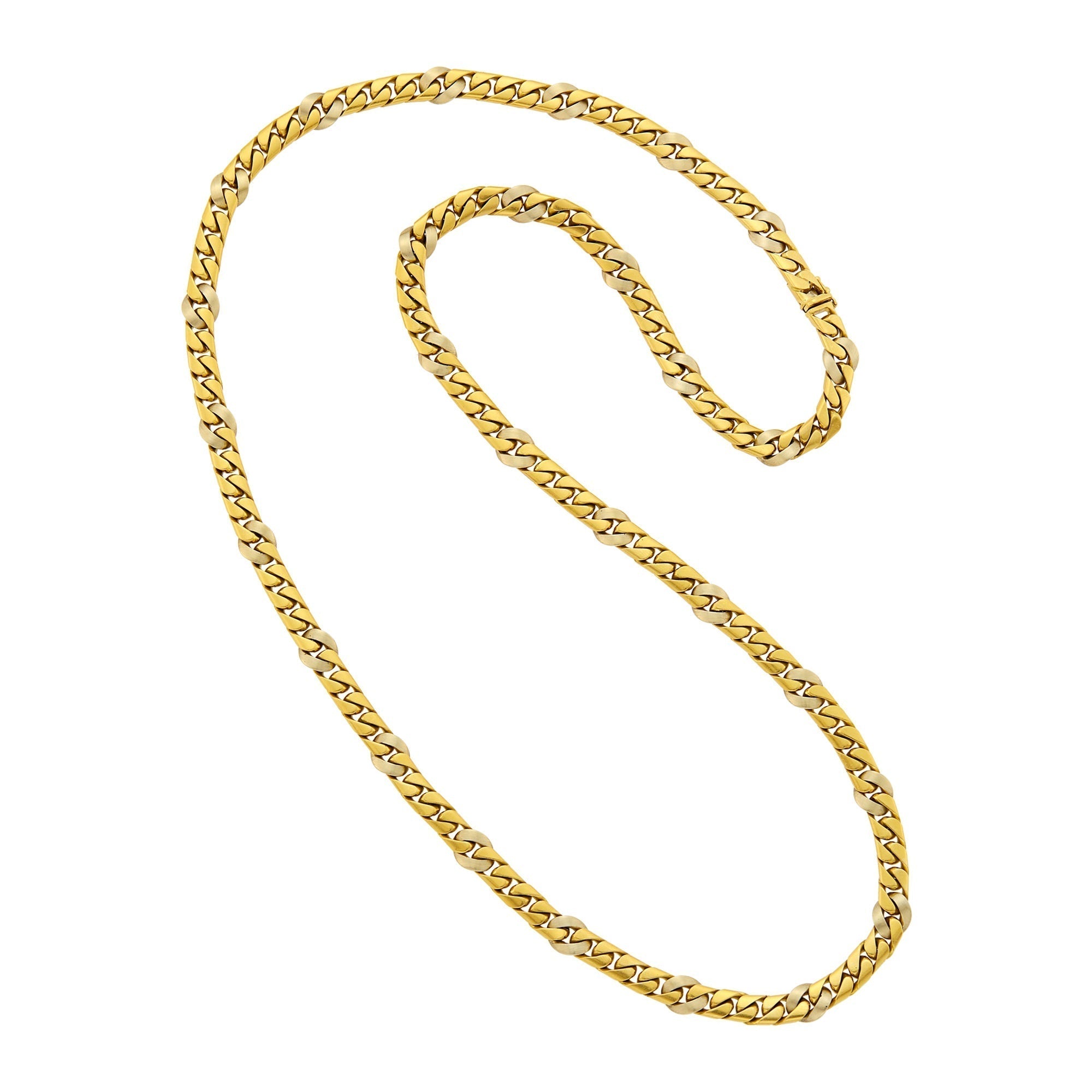 Bvlgari vintage 18k yellow and white gold sautoir necklace