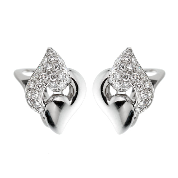 Bvlgari Vintage Diamond White Gold Clip On Earrings 0003437