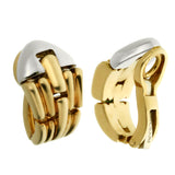 Bvlgari Vintage Yellow & White Gold Hoop Clip On Earrings 0003430