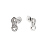 Cartier Agrafe Diamond 18k White Gold Stud Earrings 0003953